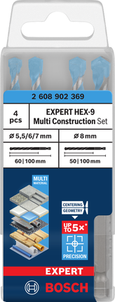 Bosch EXPERT HEX-9 Multi Construction Bohrer-Set 4-tlg.