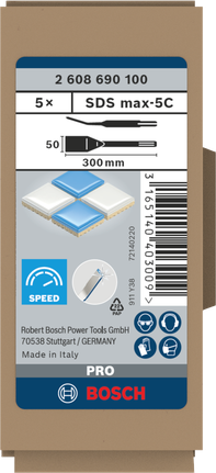 Bosch PRO SDS max-5C Fliesenmeißel-Set 50×300 mm 5-tlg.