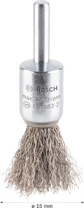 Bosch PRO Edelstahl-Reinigungsbürste, 15 mm gerader Schaft.