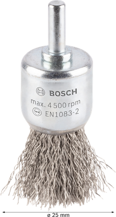 Bosch PRO Edelstahl-Reinigungsbürste, 25 mm gerader Schaft.