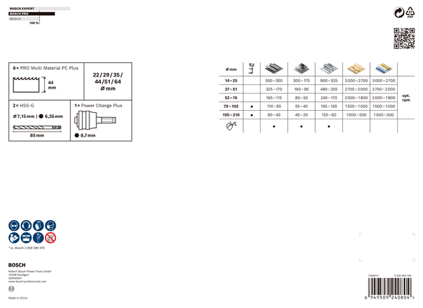 Bosch PRO Multi Material PC Plus Lochsägen-Set 9-tlg.