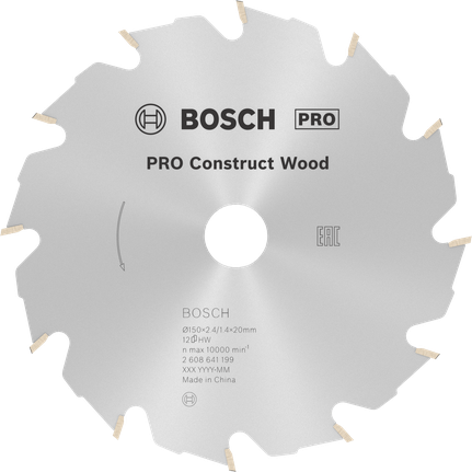 Bosch PRO Construct Wood Kreissägeblatt 150 mm.