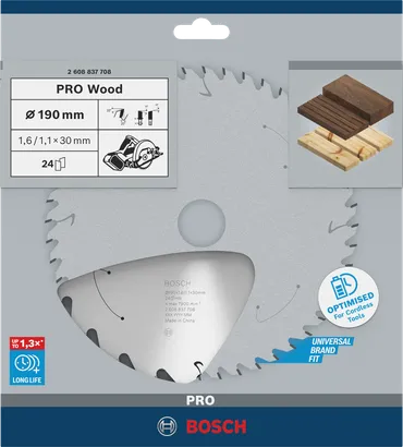 Bosch PRO Wood 190×1,6×30 mm Kreissägeblatt.