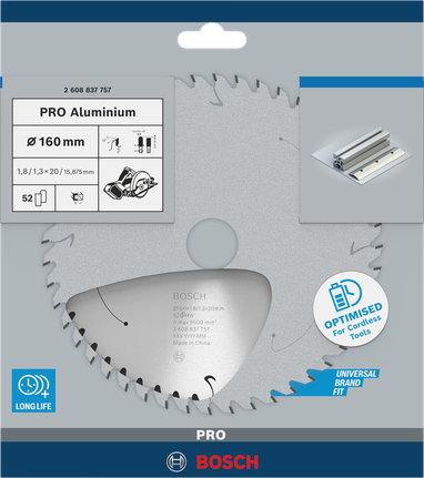 Bosch PRO Aluminium 160 mm Kreissägeblatt.