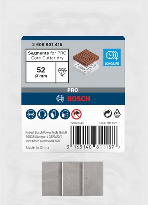 Bosch 52 mm PRO Kernschneider Trockensegmente.