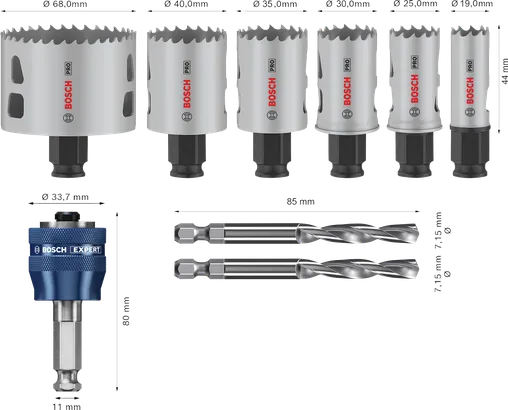 Bosch PRO Multi Material PC Plus Lochsägen-Set 9-tlg.