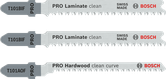 Bosch PRO Laminat-Set T-Schaft-Stichsägeblätter, 3 Stück.