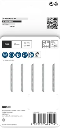 Bosch PRO Metal T121GFC Stichsägeblätter 92 mm 5-tlg.