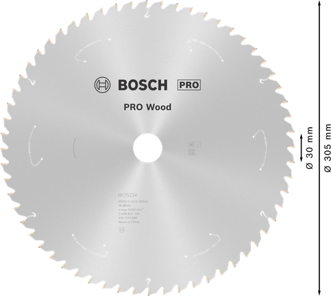 Bosch PRO Wood 305 mm Kreissägeblatt, 96 Zähne.