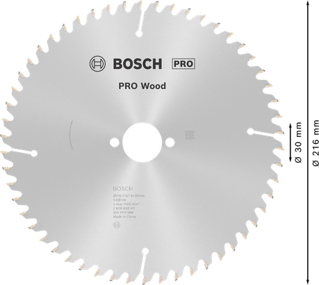 Bosch PRO Holz-Kreissägeblatt 216 mm T54.