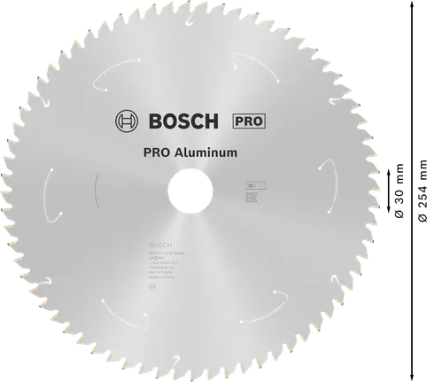 Bosch PRO Aluminium Akku-Kreissägeblatt, 254 mm.