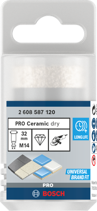 Bosch PRO Ceramic Trockenbohrkrone 32×35×14 mm.