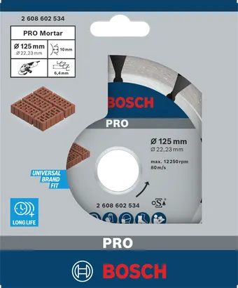 Bosch PRO Mörtel-Diamantscheibe 125×22,23 mm.