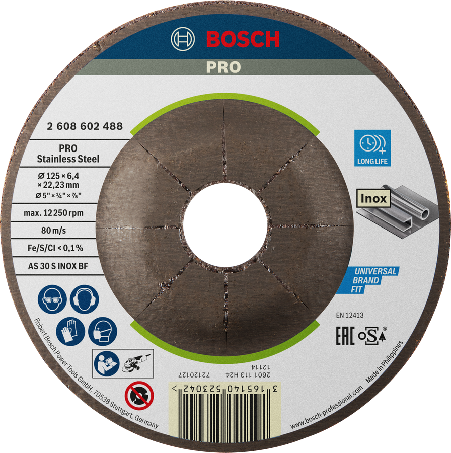 Bosch PRO Edelstahl-Schleifscheibe 125 mm für Inox.