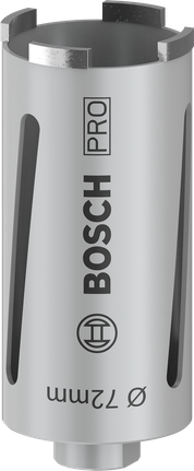 Bosch PRO Kernbohrer trocken 72mm mit G 1/2-Zoll-Schaft.