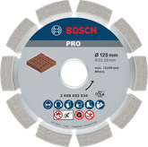 Bosch PRO Mörtel-Diamantscheibe 125 mm zum Schneiden von Mauerwerk.