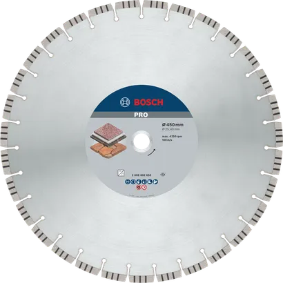 Bosch PRO Stone Diamantscheibe 450 mm zum Steinschneiden.