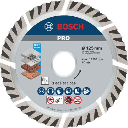 Bosch PRO Multi Material Diamantscheibe 125 mm zum Schneiden.