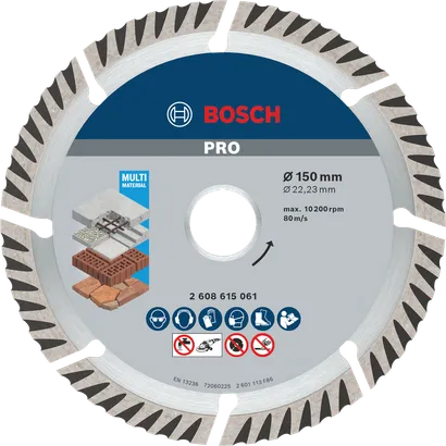 Bosch PRO Multi Material Diamantscheibe 150 mm zum Schneiden.