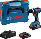 Bosch GSB 18V-65 Akku-Bohrschrauber-Set mit Koffer und Akkus.