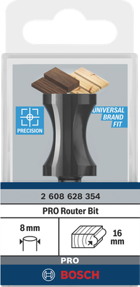 Bosch PRO Fräser 8 mm Schaft 16 mm Radius.
