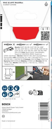 Bosch PAIZ 32 APIT MultiMax 32×55 mm Tauchklinge.