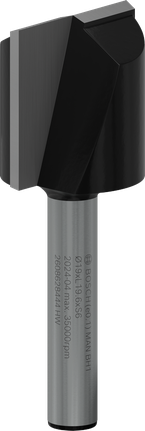 Bosch PRO Router-Geradfräser, zwei Schneiden, 19 mm Durchmesser.