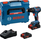 Bosch Akku-Bohrschrauber-Set mit 18V Akkus und Koffer.