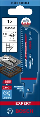 Bosch EXPERT S 555 CHC Säbelsägeblatt für dickes, zähes Metall.