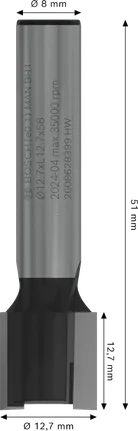 Bosch PRO Fräser zum Stemmen, 12,7 mm, Schaft 8 mm.