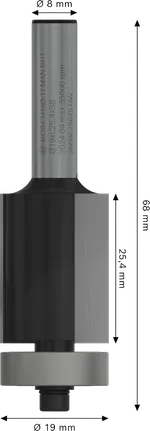 Bosch PRO Fräser mit Unterlager, Bündigfräser, 8-mm-Schaft.