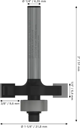 Bosch PRO Fräser-Schlitzfräser, 1/4-Zoll-Schaft, 1-1/4-Zoll-Durchmesser.