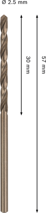 Bosch PRO Edelstahl HSS-Co 2,5 mm Spiralbohrer.