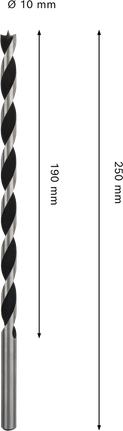 Bosch PRO Holzspiralbohrer 10x190x250 mm.