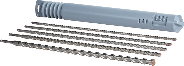 Bosch PRO Hammerbohr-Elektriker-Set mit langen SDS-plus-Bohrern.
