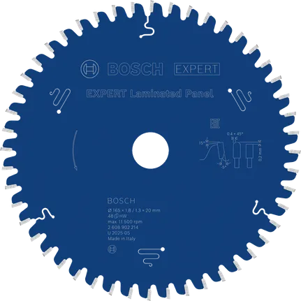 Bosch EXPERT Kreissägeblatt für laminierte Platten, 48 Zähne.