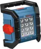 Akku-Baustellenleuchte GLI18V-1500 von Bosch mit LED-Panel.