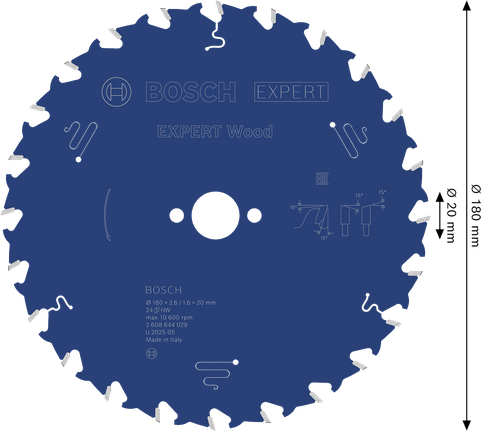 Bosch EXPERT Holz-Kreissägeblatt 180 mm 24 Zähne.