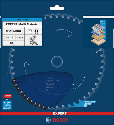 Bosch EXPERT Multi Material 216×30 mm Sägeblatt.