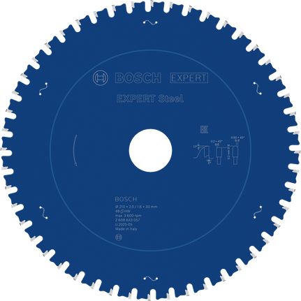 Bosch EXPERT Steel Kreissägeblatt 210 mm T48 für Metall.