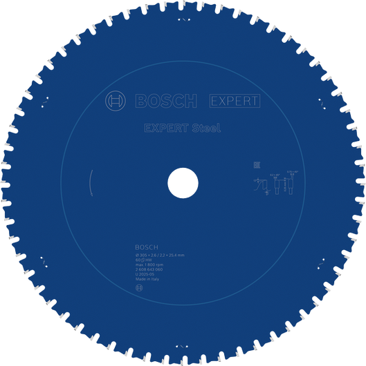 Bosch EXPERT Stahl-Kreissägeblatt 305 mm T60.