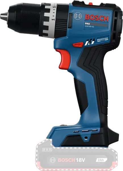Bosch GSB18V-52 18V Akku-Bohrschrauber mit 2Ah Akku.