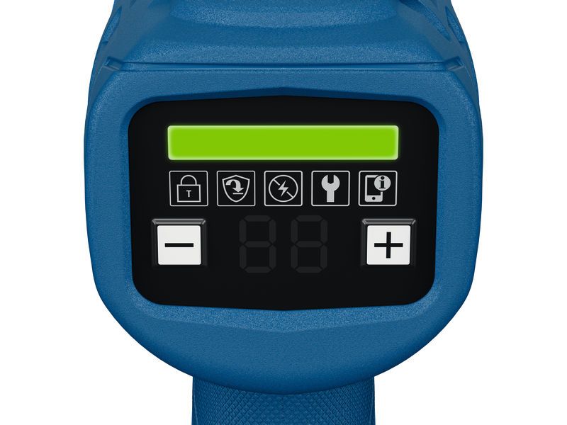 Bosch ISR 18V-50 E digitales Bedienfeld mit Einstellknöpfen.