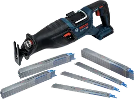 Bosch PRO Medium-Thick Metal RSB und GSA 18V-28 Säbelsäge mit Sägeblättern.