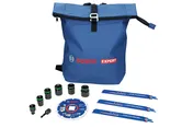 Bosch EXPERT Abbruch- und Montage-Set mit blauer Tragetasche.