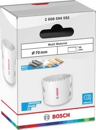 Bosch Multimaterial-Gewindelochsäge 70 x 40 mm im Karton.