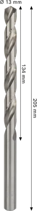Bosch PRO Metall HSS-G Spiralbohrer 13x134x205 mm.