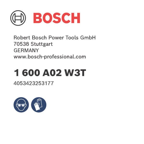 Bosch logo, Postal address, Electronic address, Safety icons