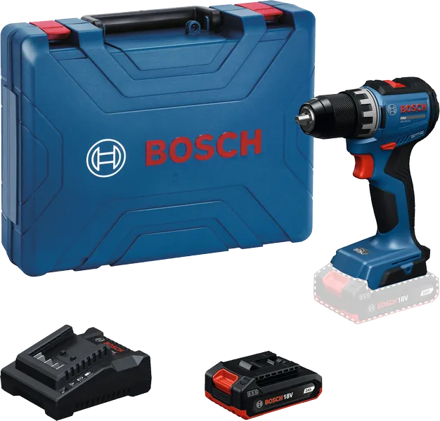 Bosch GSR 18V-52 Akku-Bohrschrauber-Set mit Koffer.