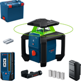 Bosch GRL18V-3-31G Laser-Nivelliergerät mit Zubehör.